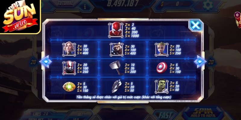 Hướng dẫn chơi Avengers Sunwin