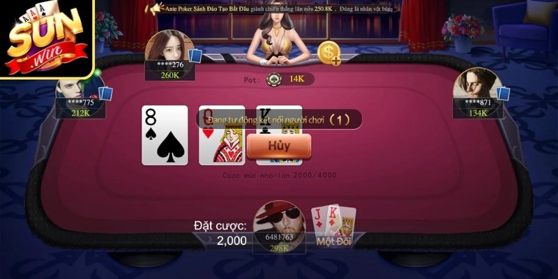 Xì Tố Sunwin - Trải Nghiệm Game Bài Chiến Thuật Kịch Tính 2 Tham gia bàn chơi và đặt cược